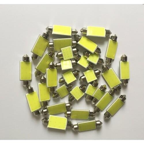 100X C5W LED Festoon 31mm 36mm 39mm 41mm 42mm Car Interior Dome Light 12V 24V 12 COB Chips Auto Signal Lamp Bulb White