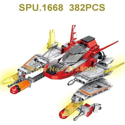 108622 382pcs Ultraman Universe Heroes Flying Wing Spaceship 4 Dolls Building Blocks Toy