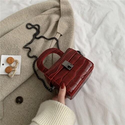 2020 new Retro stone pattern Portable box bag Messenger shoulder bags fashion Wallet stone pattern mini totes