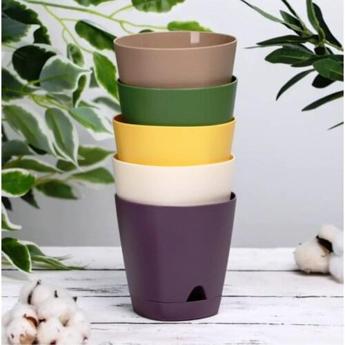 5-Pack Plastic Plant Pots Modern Decorative Gardening Pots, Suitable for Indoor and Outdoor, All House Plants