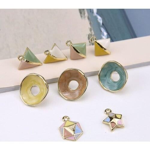 6pcs elegant Exaggerated Mosaic Triangle Round Earrings Cute Love Star Geometric Stud Earrings For Women Diy Jewelry Accessories