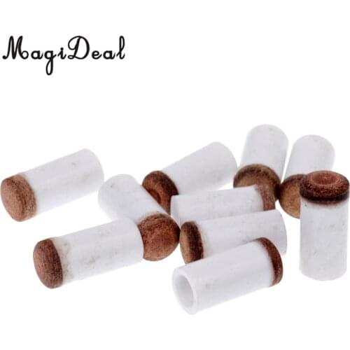 MagiDeal 10 Pieces Pool Cue Ferrule Billiard Accessory Fibre Slip-On Tips for Pool Cues 1.3cm