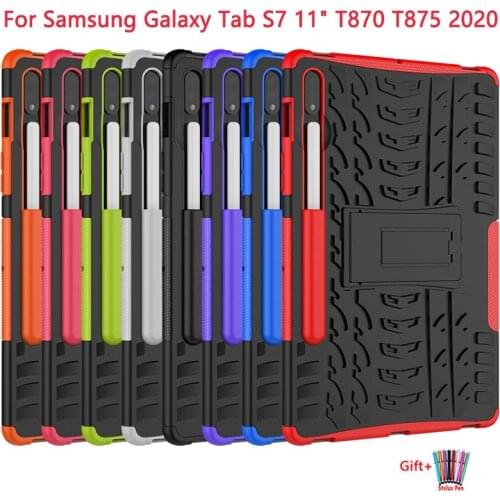 Armour Rugged Impact Tablet Case For Samsung Galaxy Tab S7 11" T870 T875 2020 Silicone Stand TPU Cover For Galaxy S7 T870 Fundas