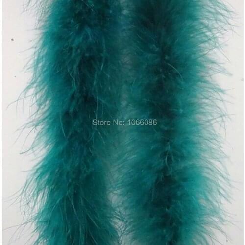 Free Shipping 5Pcs/lot 200cm(79") blue green dyed Chicken Feather Strip Wedding Marabou Feather Boa Turkey Feather Boa