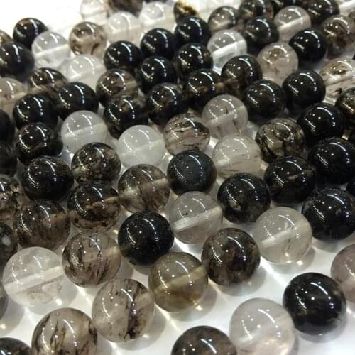 Black white watermelon tourmaline crystal 4mm 6mm 8mm 10mm 12mm 14mm round jades diy jewelry loose beads 15 inch B516