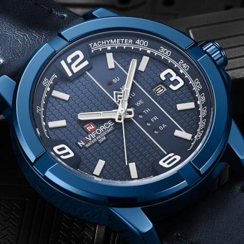 NAVIFORCE Men Watches Top Brand Luxury Fashion Casual Quartz Wrist Watch Male Leather Waterproof Sport Clock Relogio Masculino