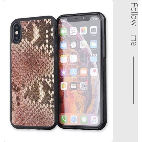 Customized initial letters men python skin case women luxury python leather cover for iphone X, XS, XS MAX, XR