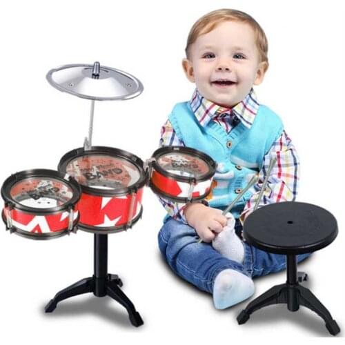 Children Toy Musical Percussion Instruments Jazz Drum Rack and Chairs 5 Pcs/Set Early Educational Kids toys Musical Instruments