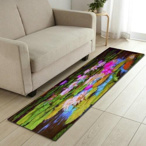 Home Doormat Nordic 3D Floral Printed Kitchen Floor Mat Anti-Slip Rug For Bedroom Living Room Carpet Bedside Rug Bath Foot Mat