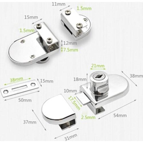Smooth Keys Delicate Glass Door Lock Thick glass Punch free Accessories Home