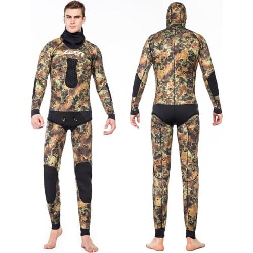 3.5MM Scuba Full Body Two Pieces Wetsuit With Hooded Premium Neoprene Snokling Men Women Spearfishing Surfing Swim Diving Suit