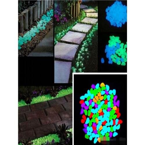 500pcs/Lot Glow in the Dark Garden Pebbles for Walkways & Decor and Plants Luminous Stones Creative
