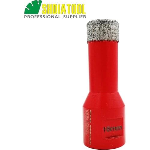 SHDIATOOL Diameter 16mm Vacuum Brazed Diamond Drilling Core Bits With 10MM Diamond Height For Granite Marble Ceramic Hole Saw