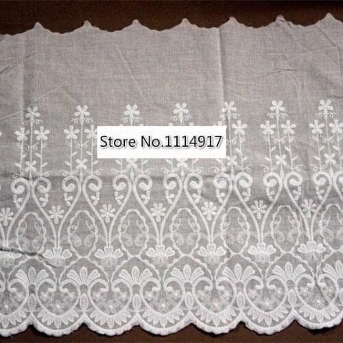 New Arrival Off-white Cotton Cloth Embroidery Lace Trim DIY Lace Fabric Width 33cm 5Yds/lot