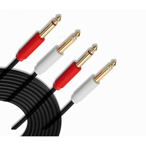 LBSC Dual 1/4 inch TS to Dual 1/4 inch TS Stereo Interconnect Cable 1.8m 3m 5m
