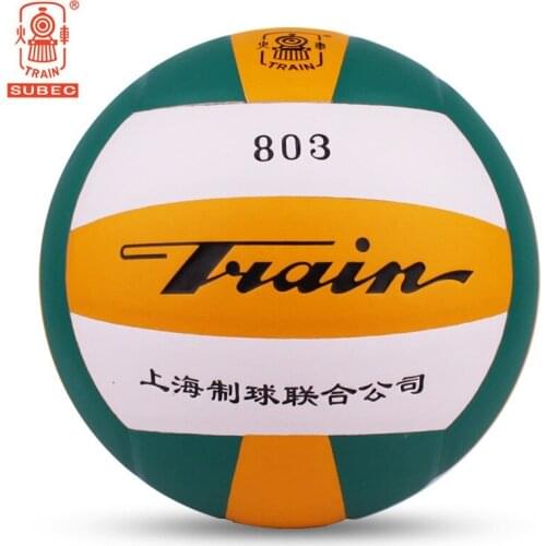 Standard Size 4 Indoor Training Volleyball Ball School PE Class Retro Green Stripe Handsew Sports Bolleyball Equipment Supply