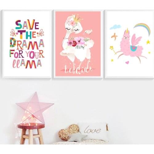 5D diy diamond painting animal cute alpaca full diamond mosaic fairy alpaca unicorn cartoon cross stitch kit girl room decor