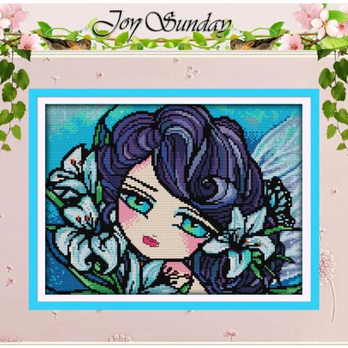 Lily Fairy Counted Cross Stitch 11CT Printed 14CT Handmade Cross Stitch Sets wholesale Cross-stitch Kits Embroidery Needlework