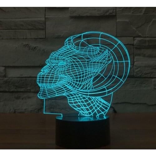 Novelty 3D Night Light Claw LED Night Light Indoor Lighting USB Table Lamp 7 Color Changing Bedside Nightlight for Child Gift