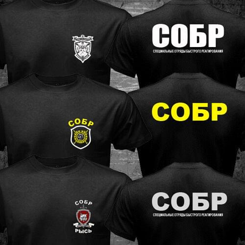 New Russian Spetsnaz Special Force Men T-shirt SWAT Special Rapid Response Unit SOBR T-shirt Short COTTON O-Neck