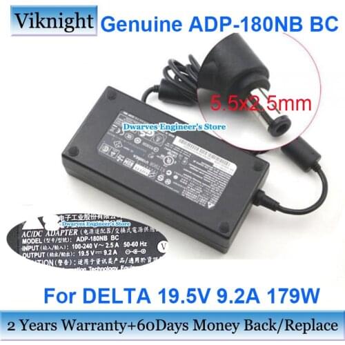 Genuine ADP-180NB BC 19.5V 9.2A 180W AC Adapter For Laptop Charger MSI GT70 2OC-059US GX70 3CC-097AU GT60 2PE-1055CN 5.5x2.5mm