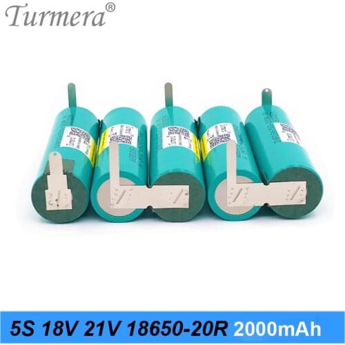 Soldering Battery 5S 18V 21V INR18650-20RM 2000mAh 20A Battery for 18V Screwdriver Shurika Shura and Vacuum Cleaner Use Turmera