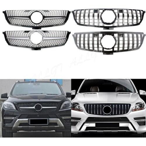 Front Racing Billet Bumper Grille Upper Cover For Mercedes-Benz W166 ML Class 2012 2013 2014 Diamond GTR