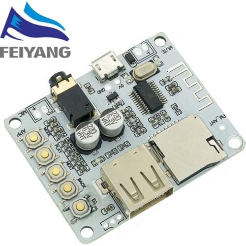 Bluetooth Audio Receiver board with USB TF card Slot decoding playback preamp output A7-004 5V 2.1 Wireless Stereo Music Module