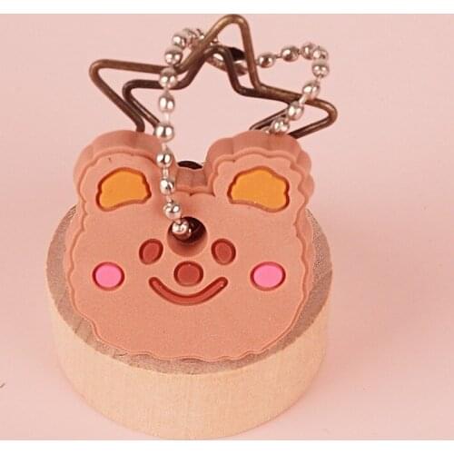 Sale Hot 1PC New Creative Lovely Silicone Cartoon Keychain Protective Case for Key Dust Cap Holder Gift Girlfriend Key Chain