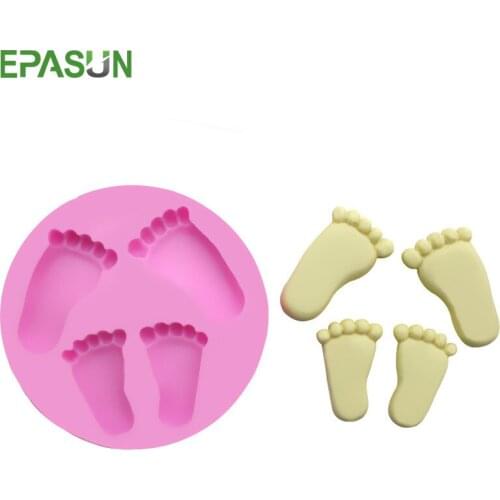 EPASUN Footprint Silicone Mold for Soap Fondant 3D Form Making DIY Cake Decorating Mould Chocolate Molds Baking Mould Tools