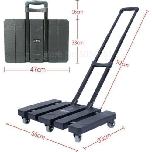 Folding truck portable trolley flatbed home luggage cart shopping cart pull cargo trailer
