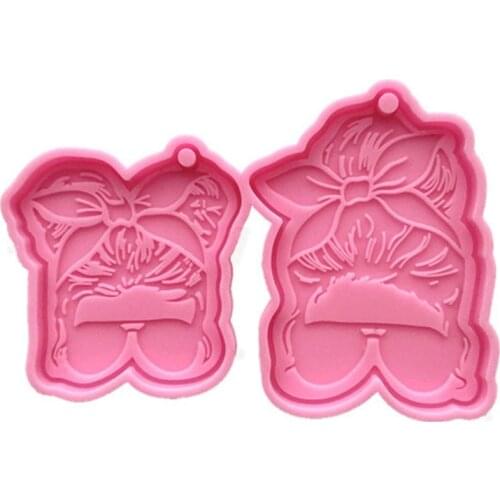 Sunglasses Girl Keychain Silicone Mold Pendant Epoxy Resin Mould Necklace DIY Crafts Making Jewelry Casting Tools