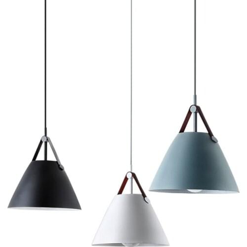 Nordic modern simple restaurant pendant lights bar balcony single head bedside study room aisle coffee shop iron hanging lamp