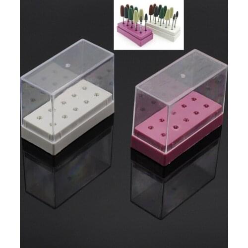 Dental Low Speed Bur Holder Storage Box 2 Pcs 10 Holes Dentistry Supplies