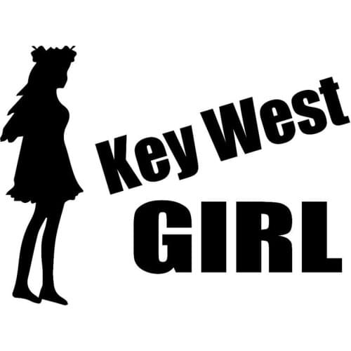 Hot Reflective Car Stickers and Decals Key West Girl Rear Bumper Window Cover Scratches Applique KK13*10cm