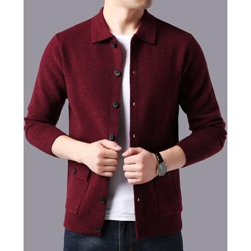 Sweater Men Streetwear Fashion Sweater Coat Men Autumn Winter Warm Cashmere Woolen Cardigan Men With Pocket