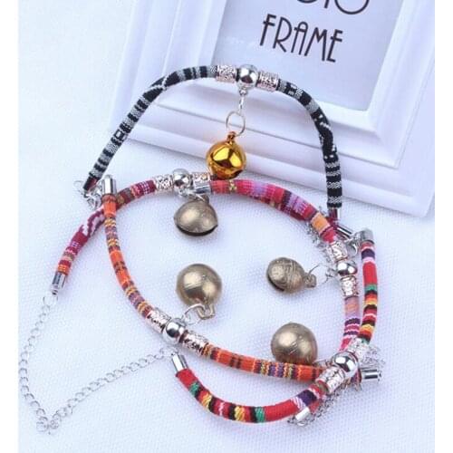 TECHOME New Cartoon Pet Bells Collar Special Ancient Bronze Bells Exquisite Handmade Necklaces Dog Cat Neck Pendant Collars Bell