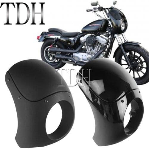 Tint Black Outlaw Fairing 5.75" Viper Headlight Fairing Front Cowl Mask Windshield For Harley Sportster XL 1200 883 Dyna Fat Bob
