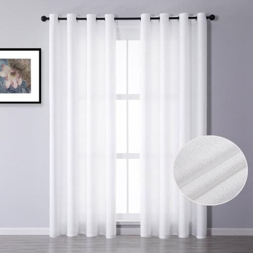 TPS Pure Thick Tulle Sheer Curtains for Living Room Bedroom Kitchen Solid Voile Curtains Panels Window Treatment Drapes Blinds