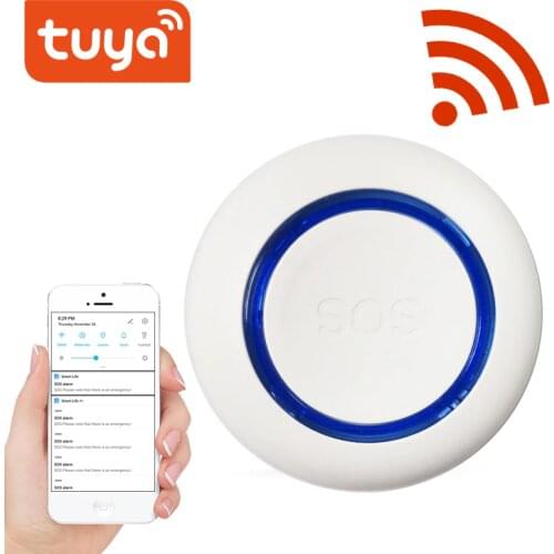 Tuya Smart WiFi SOS panic button Built-in Battery, alarm for elderly/pregnant women/children, USB charging instant notification