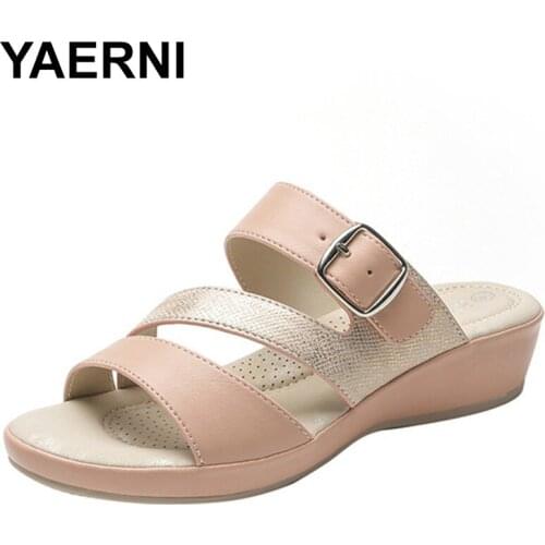 YAERNI Women Summer Flat Sandals 2021 Open-Toed Slides Slippers Candy Color Casual Beach Outdoot Female Ladies Jelly Shoes