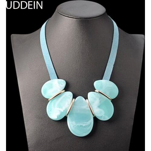 UDDEIN New arrival rope chain resin gem statement choker necklace women African bead jewelry vintage chokers maxi necklace