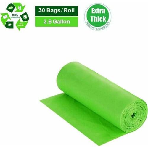 1 Roll 30Pcs Biodegradable Bags Portable Camping Festival Toilet Home Clean Composting Plastic Trash Bag Green 45x55cm