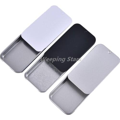 1PC Tin Box Mini Iron Box Slide Cover Storage Box Wedding Portable Tin Boxes Container Tin Can Used For Candy Tea Balm Box