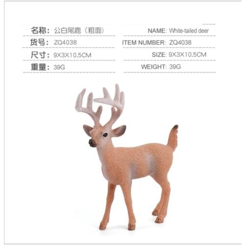 10.5cm Animal Model White Tailed Male Deer Model Cheap Toys for Kids Educational Simulational