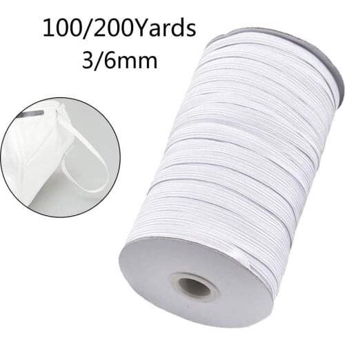 100/200 Yards Elastic Bands Sewing Elastic Rope 3/6mm Rubber Elastic Band For Fabric Garment Sewing Accessories