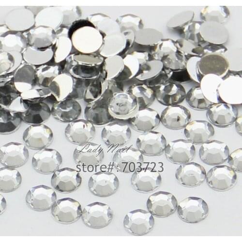 1000 pcs 3mm ss12 Clear Crystal Resin Round Rhinestone Flatback Rhinestones 14 Facets DIY Nail Art Decoration Beads N01
