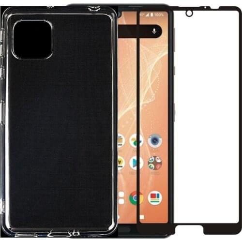 2-in-1 Glass+Silicone Cover For Sharp Aquos Sense 4 Sense4 4G 5G Lite Tempered Glass Screen Protector On Sharp Aquos Sense 4