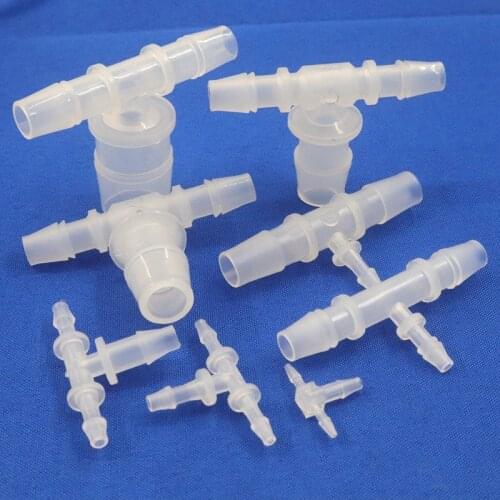 200~5pcs 4-14mm PP Reducing Pipe Fittings Aquarium Fish Tank Air Pump Hose Splitters Aerator Tube Tee Connectors