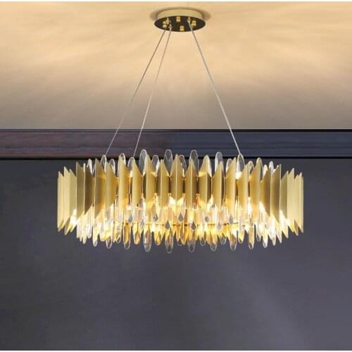 2021 New Design Golden Ring LED Chandeliers Crystal Chandelier Lamp Modern Living Room Crystal Golden lights